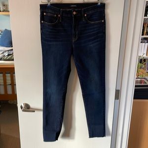 J. Crew 9” high rise toothpick jeans. 31T